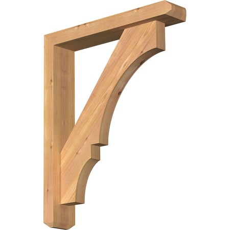 Ekena Millwork Balboa Craftsman Smooth Bracket w/ Offset Brace, Western Red Cedar, 3 1/2"W x 18"D x 22"H BKT0402X18X22BOA04SWR